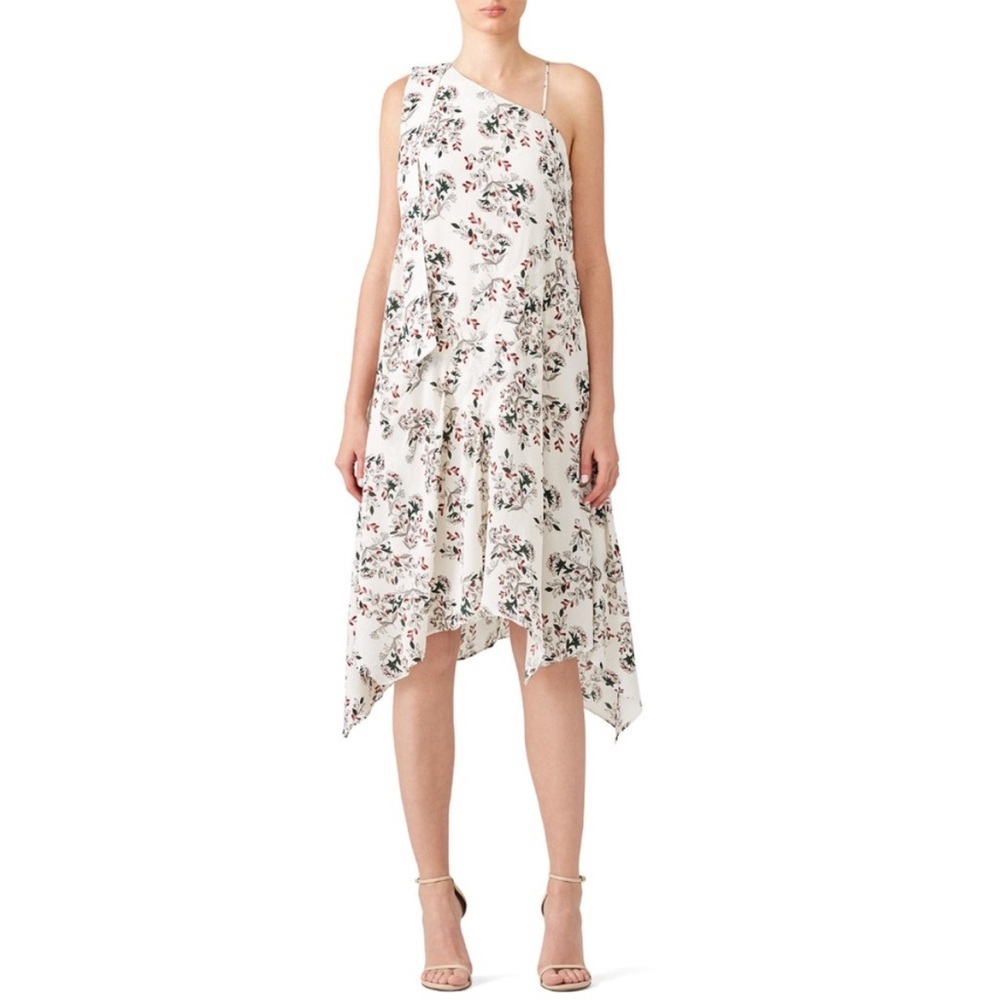 Elliatt One Shoulder Floral‎ White Dress